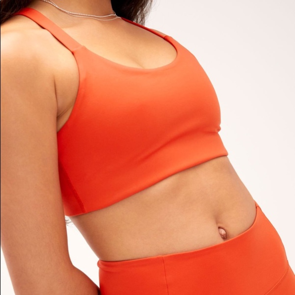Girlfriend collective Lou bra in tart. sold out exclusive color